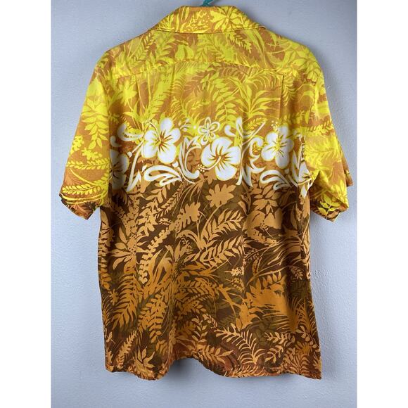 Vtg Barefoot In Paradise Mns L Hawaii Bright SS Shirt Button Up Dagger Collar - Picture 3 of 7